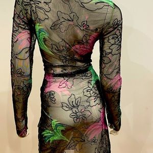 Multi tie mesh black dress, from designer Kim Shui